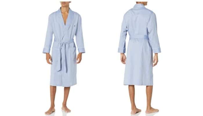 Nautica Mens Long-sleeve Lightweight Cotton Woven-robe | Robes For Men And Women