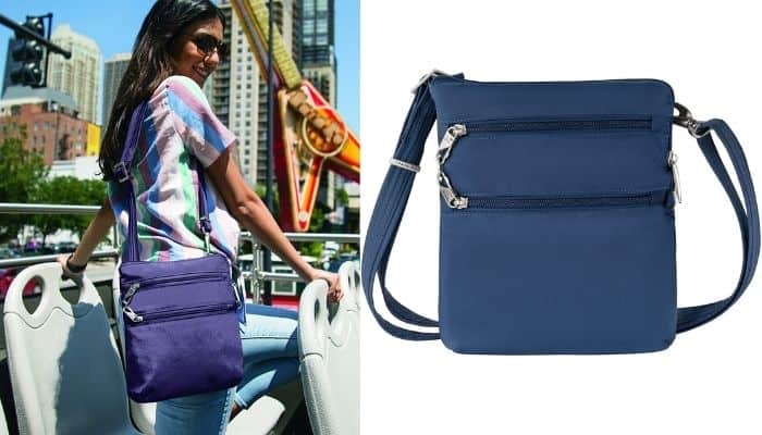 Travelon Anti-Theft Classic Slim Double Zip Crossbody Bag | Crossbody bags for travel