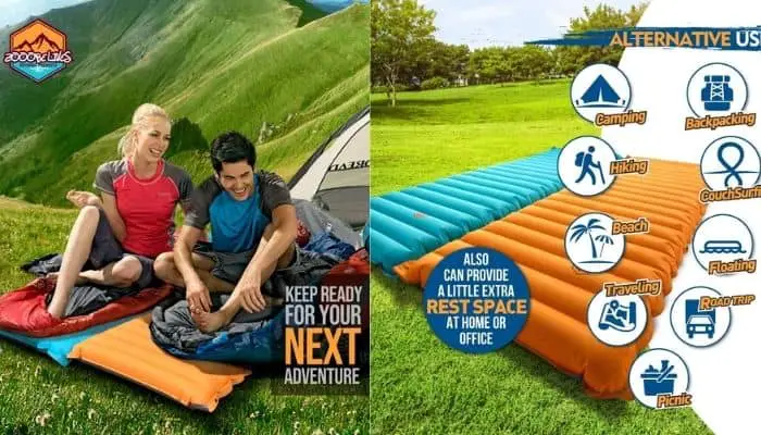 Extra Thickness Inflatable Sleeping Pad with Built-in Pump By ZOOOBELIVES | Best Air Mattress For Camping