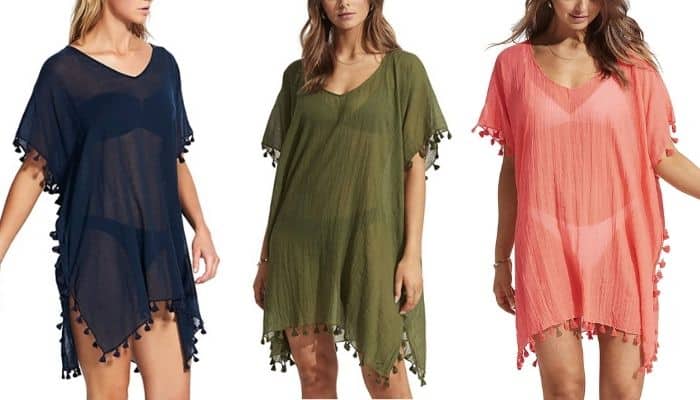 Kaftan Tassel Trim Cover Up Dress By Seafolly | Best Beach Cover Up Dresses