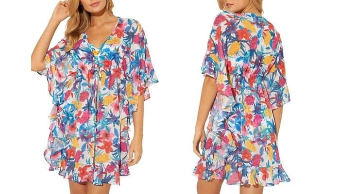 Front Ruffle Caftan Cover-Up By Bleu Rod Beattie | Best Beach Cover Up Dresses