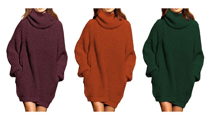  Loose Turtleneck Oversize Long Pullover Sweater Dress | best dresses for fall | dresses for the fall season | short fall dresses 2021 | best dresses for fall 2021 | best travel dresses for Europe